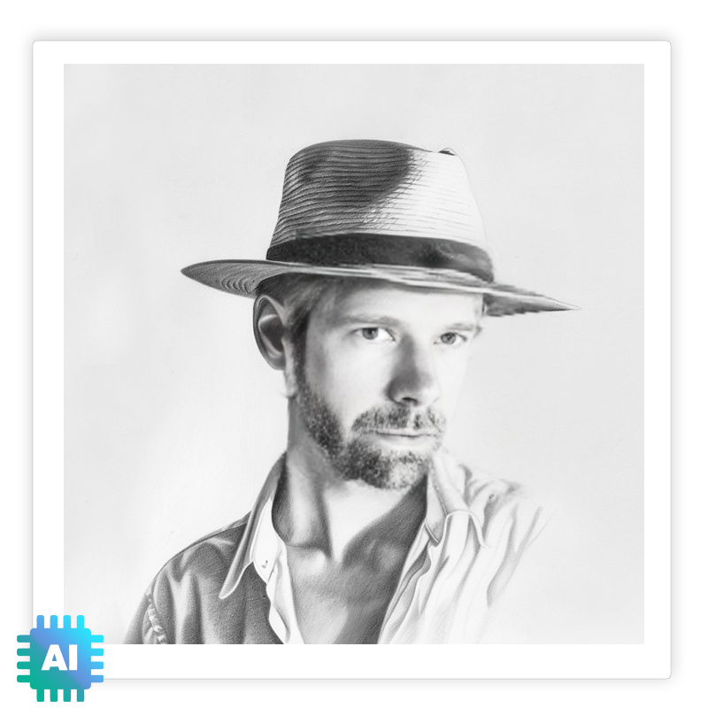 KI Fotobox Beispiel Zeichnung Herren